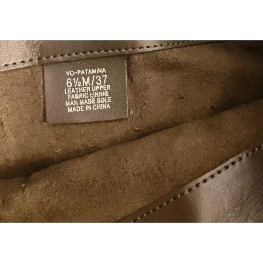 Vince Camuto Patamina Over The Knee Boot Taupe Brown‎ Leather Size 6.5 Lace-up